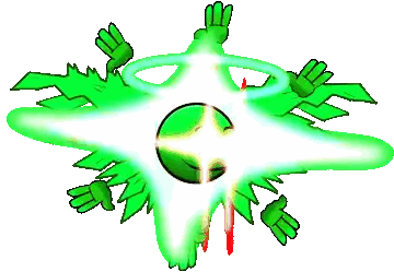 Green And White Star With Green Hands Sticker