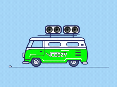 Green And White Van With Yeezy GIF