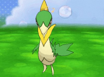 Green And Yellow Bird With Crown In Field GIF