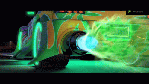 Green And Yellow Car With ABC License Plate GIF