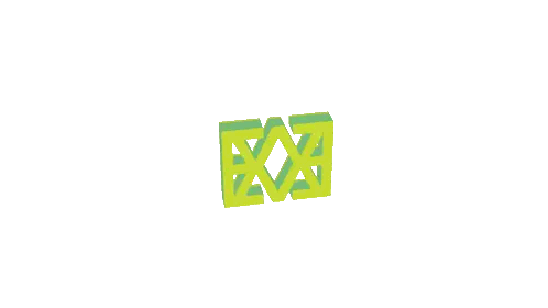 Green And Yellow Cross Logo Sticker