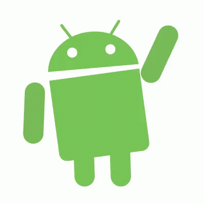 Green Android Icon With White Outline GIF