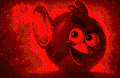 Green Angry Bird With Music Notes GIF