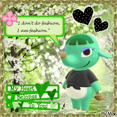 Green Animal Crossing Character Saying I Don't Do Fashion I Am Fashion GIF