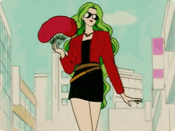 Green Anime Esmeraude Walking Goddess GIF