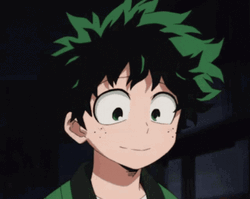 Green Anime Izuku Midoriya Smiling GIF