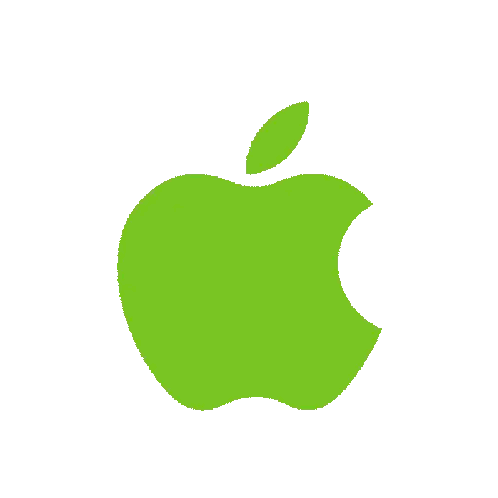 Green Apple With Leaf Sticker