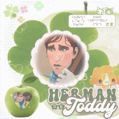 Green Apple With Man Picture And Herman De Joddy GIF