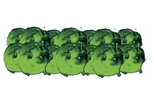 Green Apples In A Row Sticker