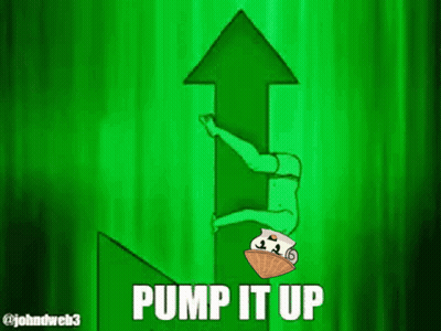 Green Arrow Pointing Up Saying Pump It Up GIF