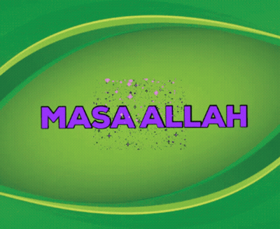 Green Background Masa Allah Purple GIF