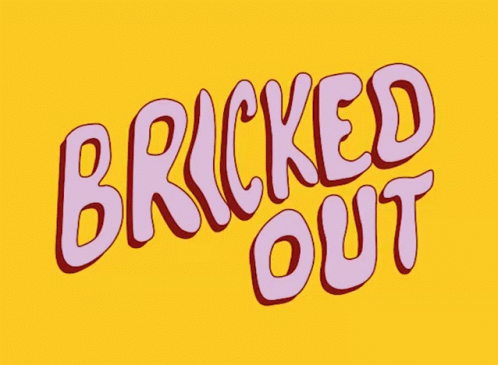 Green Background Pink Bricked Out Letters GIF