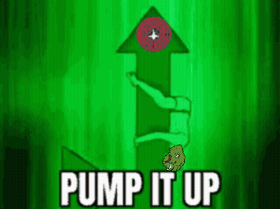 Green Background Saying Pump It Up GIF