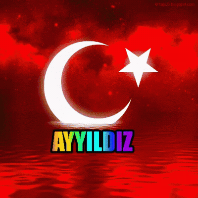 Green Background With Crescent Moon Star Ayyildiz GIF