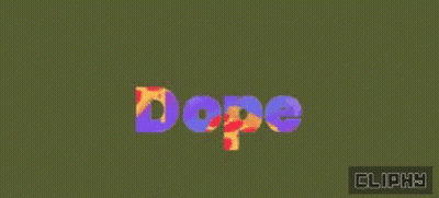 Green Background With Dope In Purple And Orange GIF