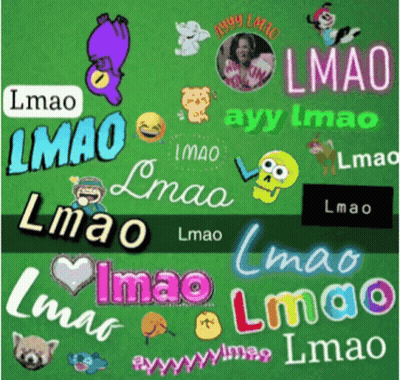 Green Background With LMAO Words GIF