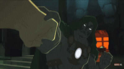 Green Background With Marvel Logo GIF