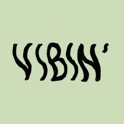 Green Background With Word Vibin GIF