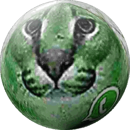 Green Ball With Cat Face Sticker