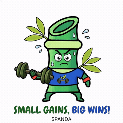 Green Bamboo Holding Dumbbell Small Gains Big Wins GIF