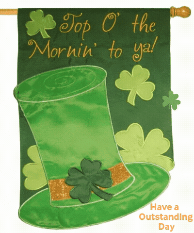 Green Banner Saying Top O The Mornin' To Ya GIF