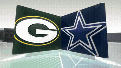Green Bay Packers And Dallas Cowboys Logos GIF