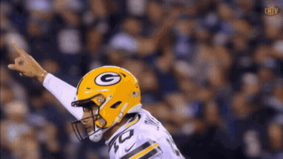 Green Bay Packers Football Player In Helmet And 14 Jersey GIF