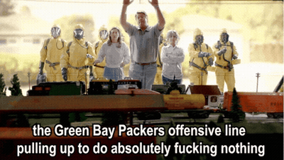Green Bay Packers Offensive Line Pulling Up To Do Nothing GIF