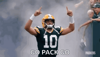 Green Bay Packers Player Celebrating With Crowd GIF