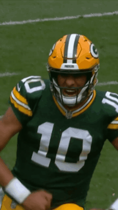 Green Bay Packers Player Number 10 Jersey GIF