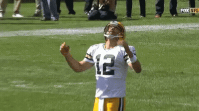 Green Bay Packers Player Number 12 Yellow Helmet GIF