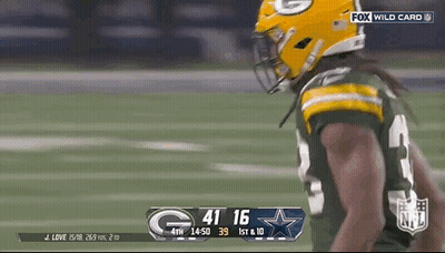 Green Bay Packers Player On Field Vs Cowboys GIF