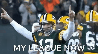 Green Bay Packers Player Pointing Up With Middle Finger GIF