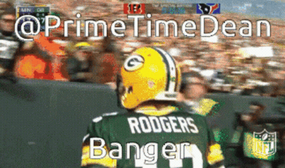 Green Bay Packers Player Rodgers Banger Standing In Front Of Crowd GIF