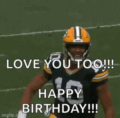 Green Bay Packers Player Saying Love You Too Happy Birthday GIF
