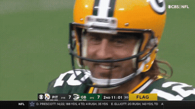 Green Bay Packers Player Smiling On CBS GIF