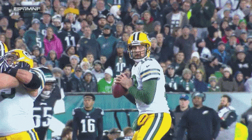 Green Bay Packers Player Throwing Football In Front Of Crowd GIF