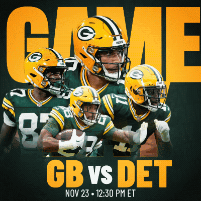 Green Bay Packers Playing Detroit Lions Nov 23 GIF