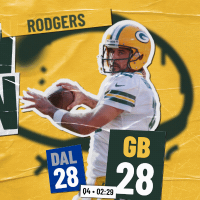 Green Bay Packers Poster Rodgers Holding Football GIF