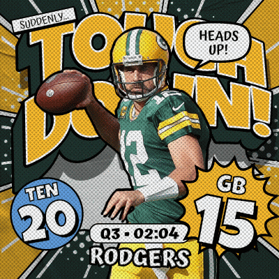Green Bay Packers QB Aaron Rodgers Throwing Ball GIF
