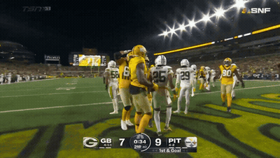 Green Bay Packers Vs Pittsburgh Steelers Football Game GIF