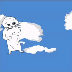 Green Bird And White Animal In Sky GIF