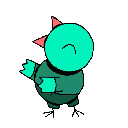 Green Bird With Red Beak Sticker