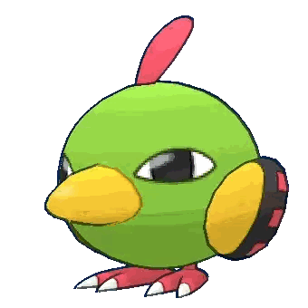 Green Bird With Yellow Beak Sticker