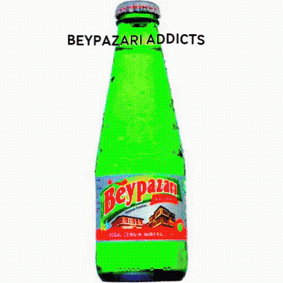 Green Bottle Of Beypazarı Drink Surrounded By Drawings GIF