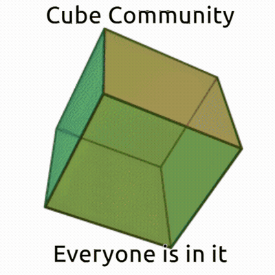 Green Brown Cube Saying Cube Community Everyone Is In It GIF
