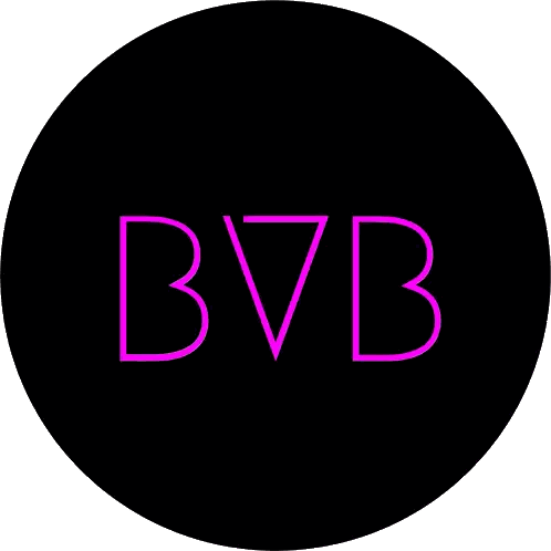 Green BVB Lettering On Black Circle Sticker