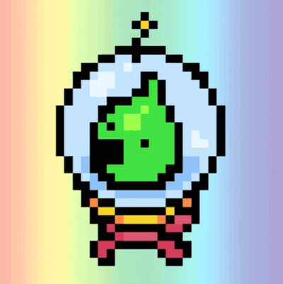Green Cactus Snow Globe Rainbow Background GIF
