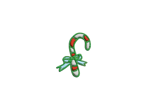 Green Candy Cane With Red White Blue Wings Sticker