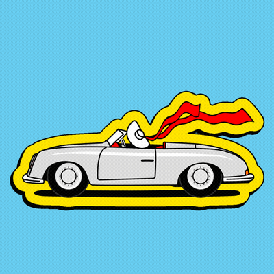 Green Car Driving In Video Game GIF